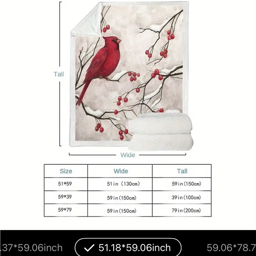6 piece  set Red Cardinal Candles, throw and matching bracelet bundle. - Picture 4 of 9